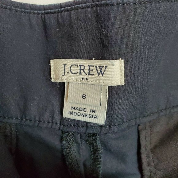 J. Crew Womens Dress Shorts Size 8 Black Zip Up with Tie Waist Flared Leg 3.5" - Picture 6 of 10